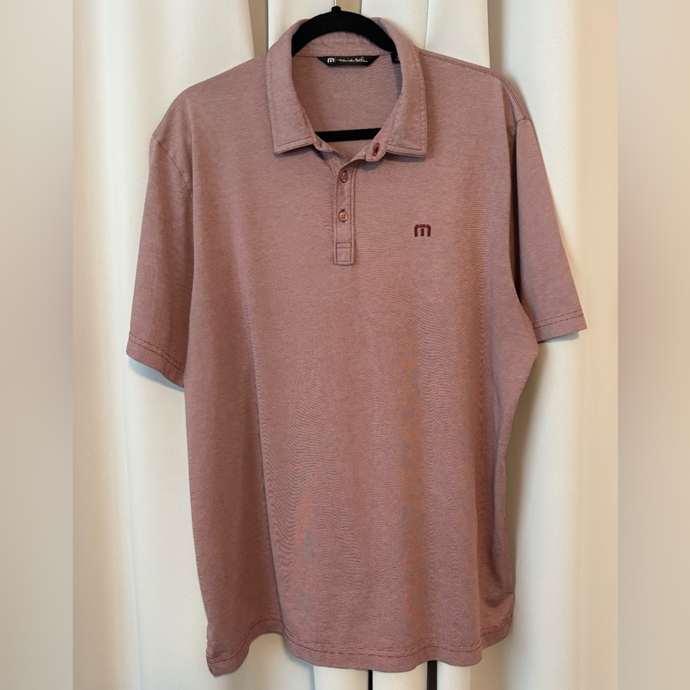 Travis Mathew Golf Short Sleeve Classic Polo Shirt Rose XL Elevated Casual